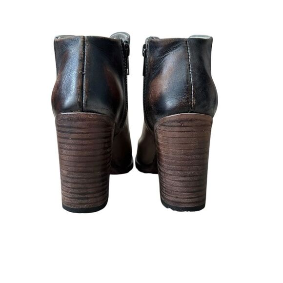Freebird by Steven Darius Distressed Leather Stacked Heel Bootie | Size 8 - Picture 10 of 10